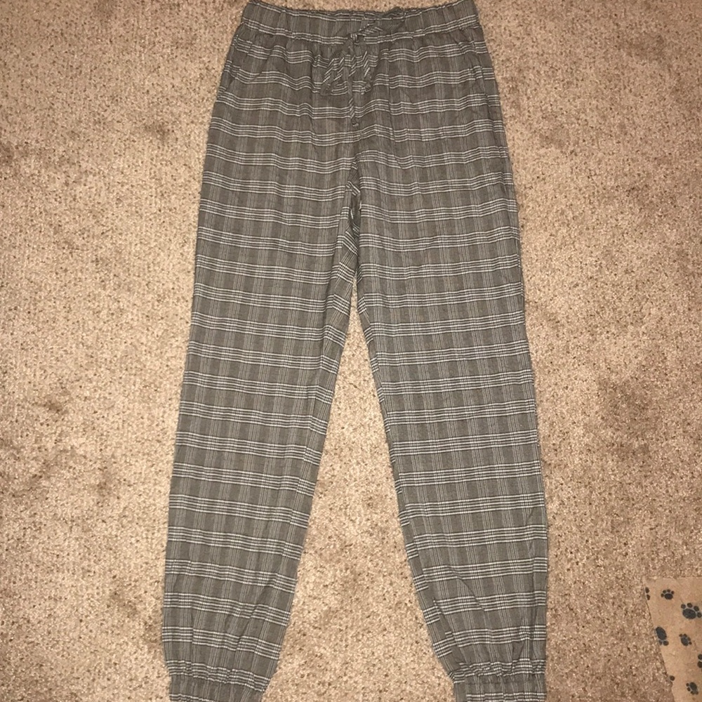plaid jogger pants